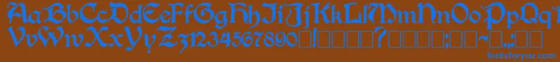 Więcej informacji o czcionce Boisterb Czcionka Boisterb – niebieskie czcionki na brązowym tle