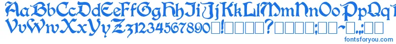 フォントBoisterb – 白い背景に青い文字