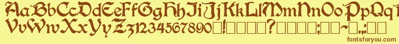 Boisterb Font – Brown Fonts on Yellow Background