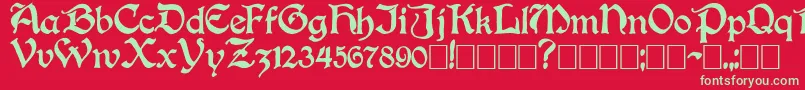 フォントBoisterb – 赤い背景に緑の文字