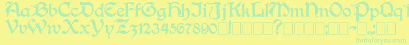 Boisterb Font – Green Fonts on Yellow Background