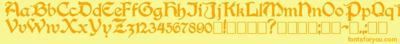 Boisterb Font – Orange Fonts on Yellow Background