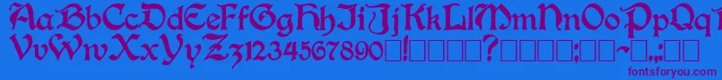 Boisterb Font – Purple Fonts on Blue Background