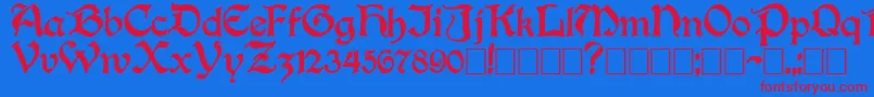 Boisterb Font – Red Fonts on Blue Background