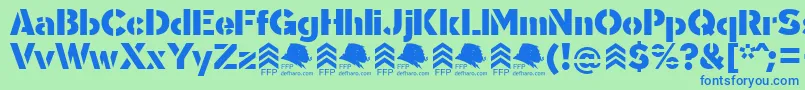 フォントSgtGorilaDemoFfp – 青い文字は緑の背景です。