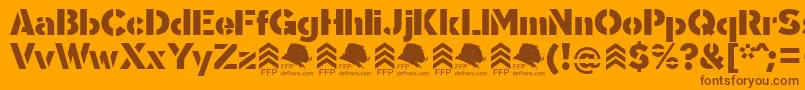 SgtGorilaDemoFfp-Schriftart – Braune Schriften auf orangefarbenem Hintergrund