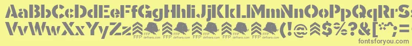 フォントSgtGorilaDemoFfp – 黄色の背景に灰色の文字