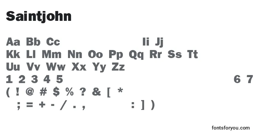 Шрифт Saintjohn – алфавит, цифры, специальные символы