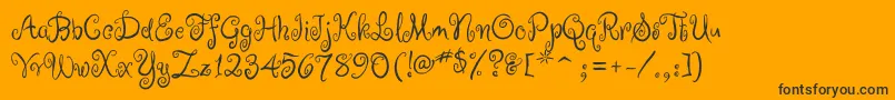 Fonte RugeBoogie – fontes pretas em um fundo laranja