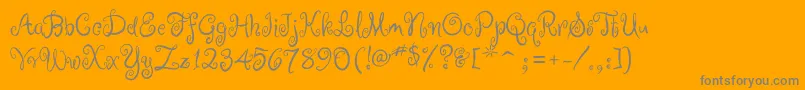 Fonte RugeBoogie – fontes cinzas em um fundo laranja