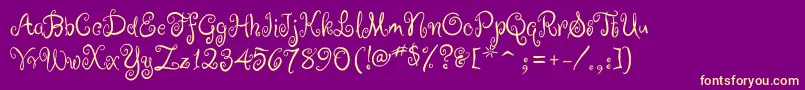 RugeBoogie-fontti – keltaiset fontit violetilla taustalla