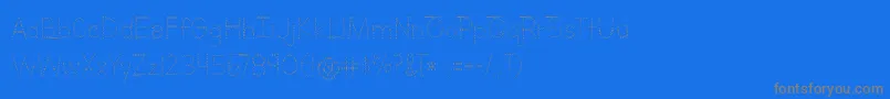 フォントBmdLettersForLearnersLinedDots – 青い背景に灰色の文字