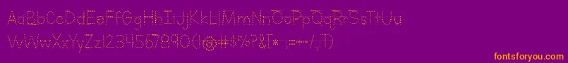 Шрифт BmdLettersForLearnersLinedDots – оранжевые шрифты на фиолетовом фоне