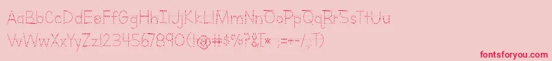 フォントBmdLettersForLearnersLinedDots – ピンクの背景に赤い文字