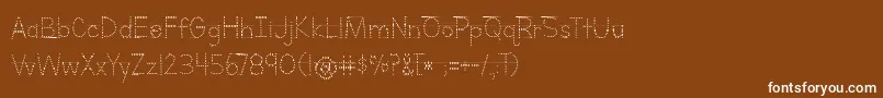 Шрифт BmdLettersForLearnersLinedDots – белые шрифты на коричневом фоне