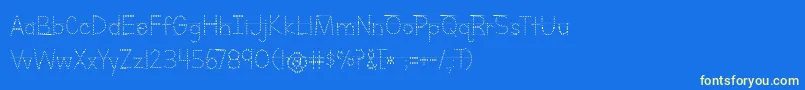 Шрифт BmdLettersForLearnersLinedDots – жёлтые шрифты на синем фоне