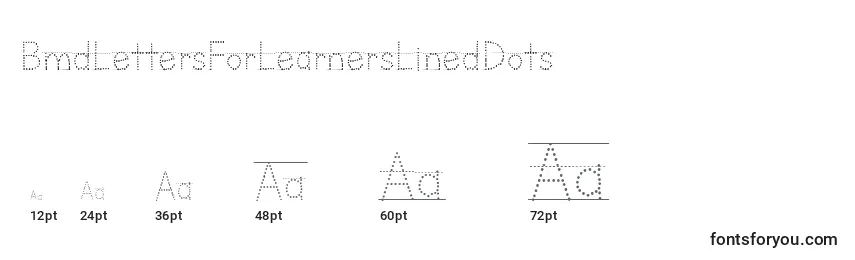 Größen der Schriftart BmdLettersForLearnersLinedDots