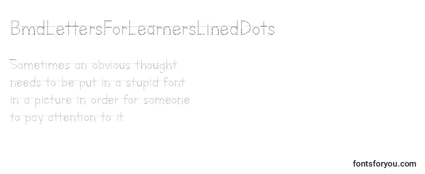 Revisão da fonte BmdLettersForLearnersLinedDots