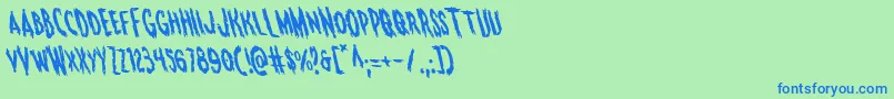 Monsteramaleft Font – Blue Fonts on Green Background