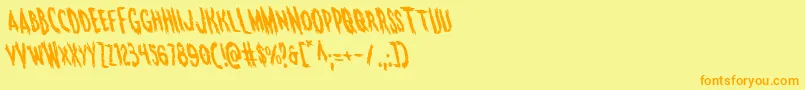 Monsteramaleft Font – Orange Fonts on Yellow Background