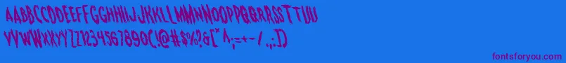 Monsteramaleft Font – Purple Fonts on Blue Background