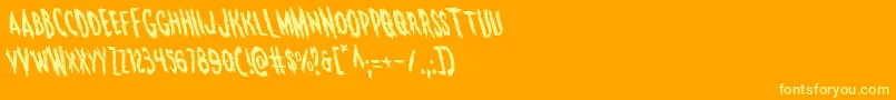 Monsteramaleft Font – Yellow Fonts on Orange Background