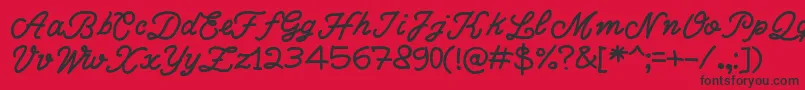 WriteRighScript Font – Black Fonts on Red Background