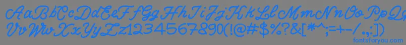 フォントWriteRighScript – 灰色の背景に青い文字
