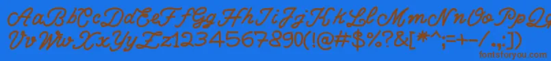 WriteRighScript Font – Brown Fonts on Blue Background