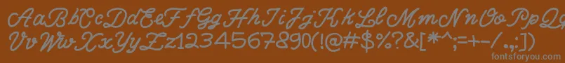 Weitere Informationen zur WriteRighScript-Schriftart WriteRighScript-Schriftart – Graue Schriften auf braunem Hintergrund