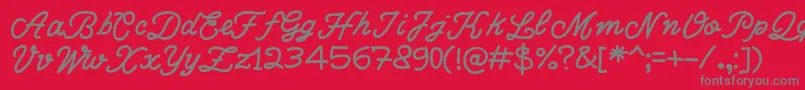 WriteRighScript Font – Gray Fonts on Red Background