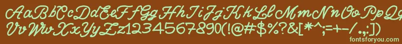 WriteRighScript Font – Green Fonts on Brown Background