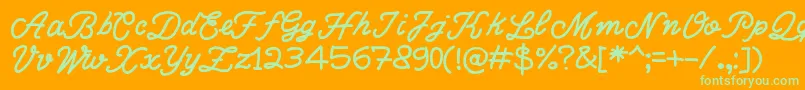 WriteRighScript Font – Green Fonts on Orange Background