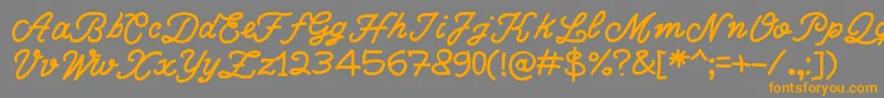 Saiba mais sobre a fonte WriteRighScript Fonte WriteRighScript – fontes laranjas em um fundo cinza