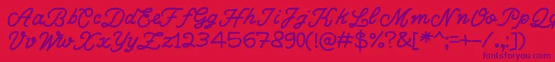 fuente WriteRighScript – Fuentes Moradas Sobre Fondo Rojo