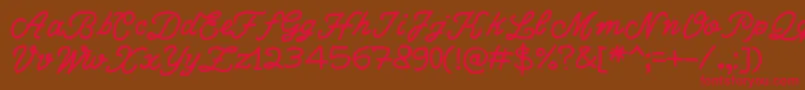 WriteRighScript Font – Red Fonts on Brown Background