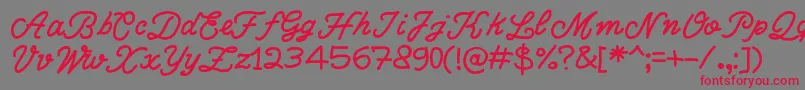 WriteRighScript Font – Red Fonts on Gray Background