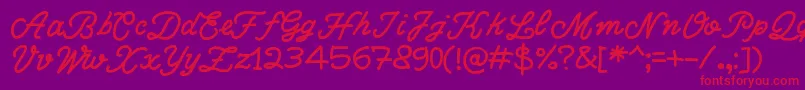 WriteRighScript Font – Red Fonts on Purple Background