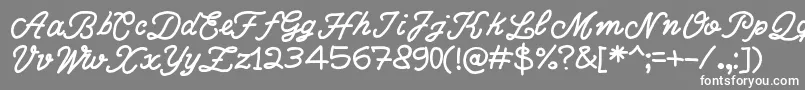 フォントWriteRighScript – 灰色の背景に白い文字