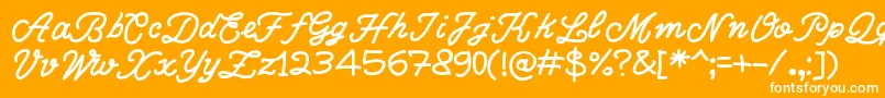 WriteRighScript-Schriftart – Weiße Schriften auf orangefarbenem Hintergrund