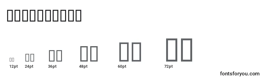 Größen der Schriftart SerifBlack