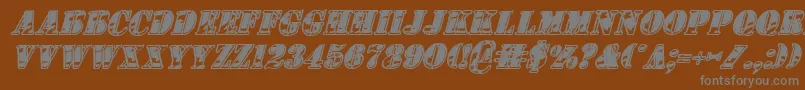 1stcav2i Font – Gray Fonts on Brown Background