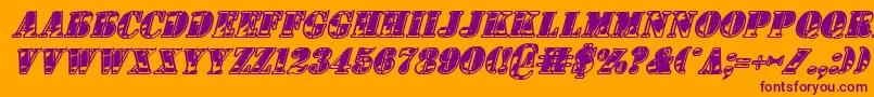 1stcav2i-Schriftart – Violette Schriften auf orangefarbenem Hintergrund