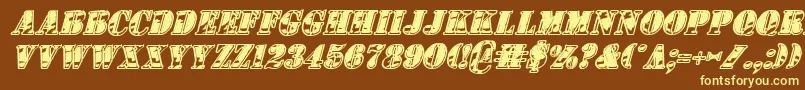 1stcav2i-fontti – keltaiset fontit ruskealla taustalla