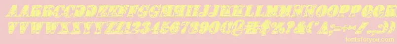 1stcav2i Font – Yellow Fonts on Pink Background