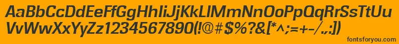 RochesterBoldItalic Font – Black Fonts on Orange Background