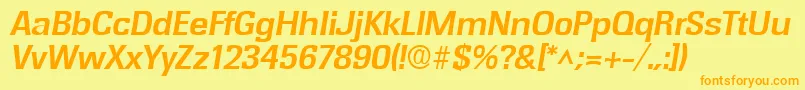RochesterBoldItalic Font – Orange Fonts on Yellow Background