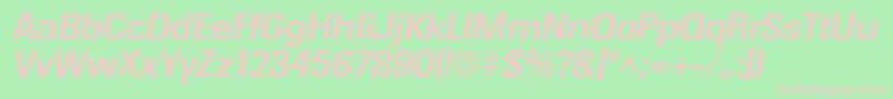 RochesterBoldItalic Font – Pink Fonts on Green Background