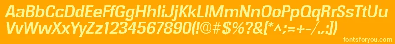 RochesterBoldItalic Font – Yellow Fonts on Orange Background