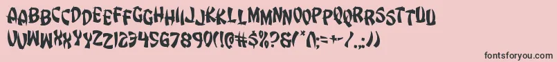 フォントEggrolljumble – ピンクの背景に黒い文字